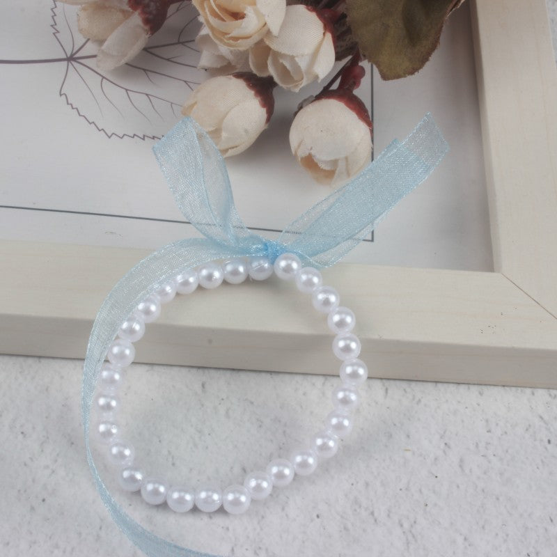 Children's Imitation Pearl Plastic Stringed Pearls Acrylic Handmade Bracelets