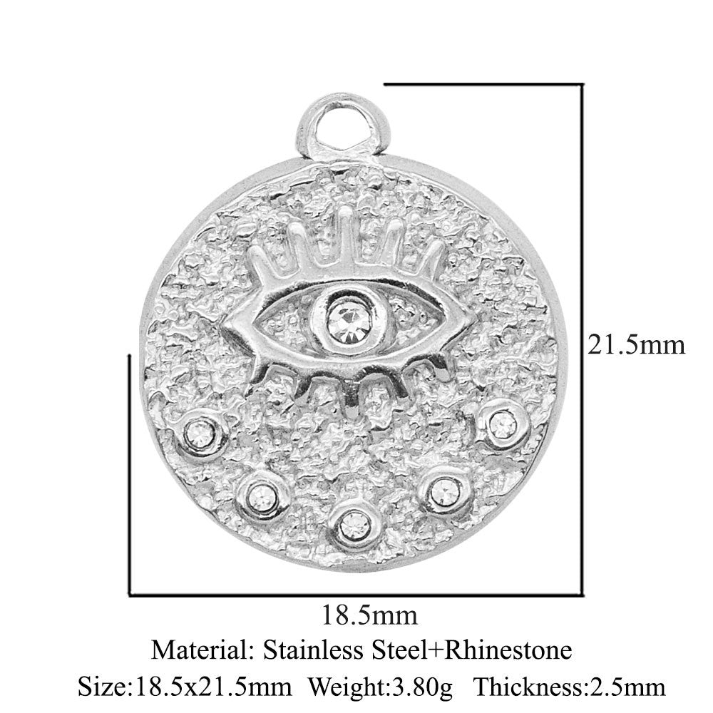 Stainless Steel Geometric Round Sun Eyes Pendants