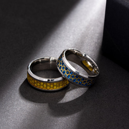 Men's Six-pointed Star Titanium Steel Domineering Personalized Retro Simple Rings