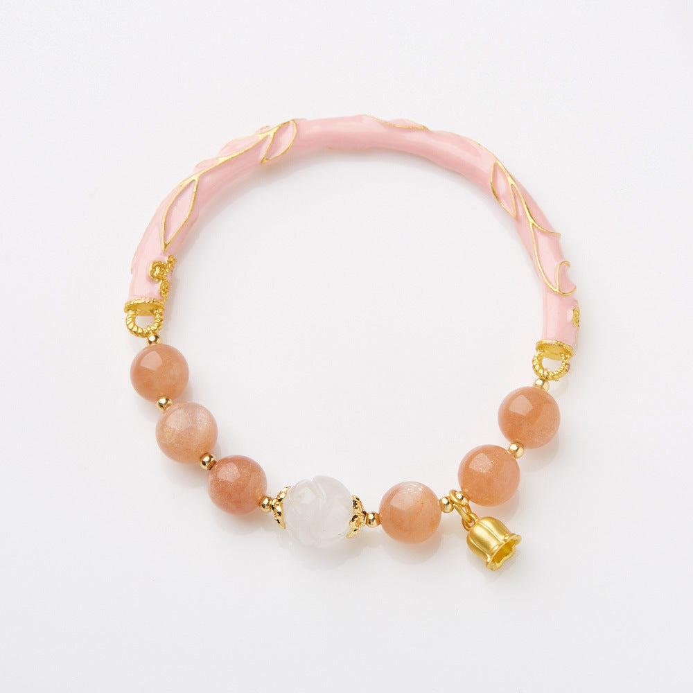 Natural Sunstone Female Lily Half Girlfriend Bracelets