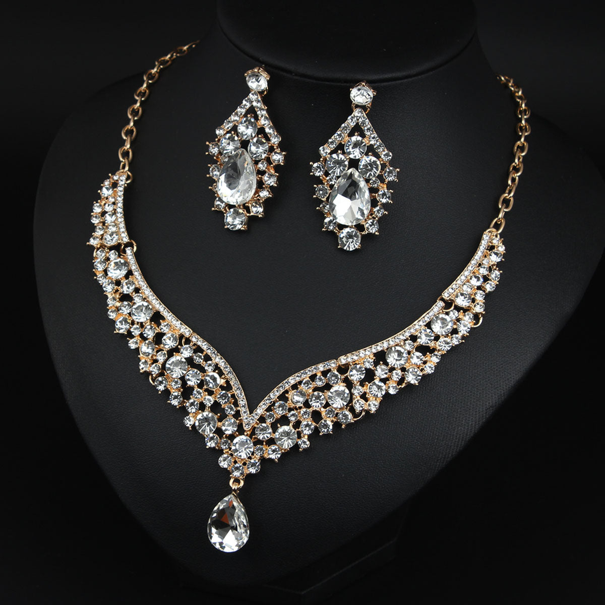 Rhinestone Suite Female Temperament Banquet Bride Necklaces