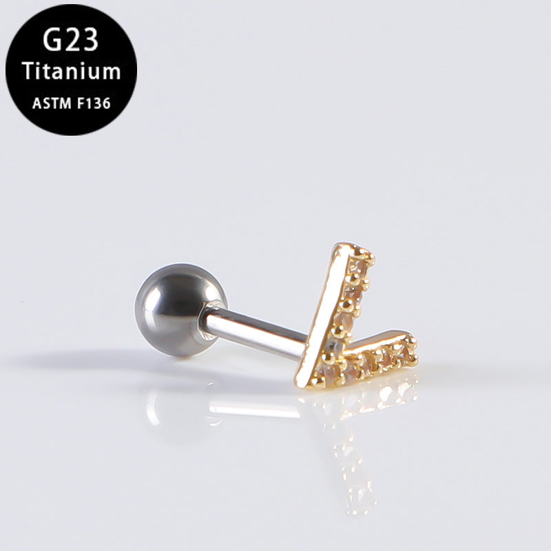 Ear Rivet Bone Pin Accessories Titanium Internal Thread Earrings