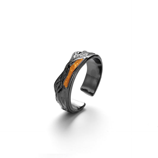 Women's & Men's Chiba Retro Chinese Fashion Black Niche Rings