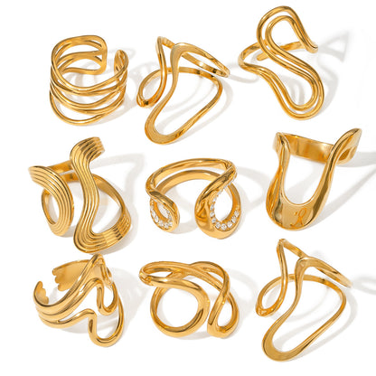 Ding Stainless Steel Gold Eye-catching High-grade Rings