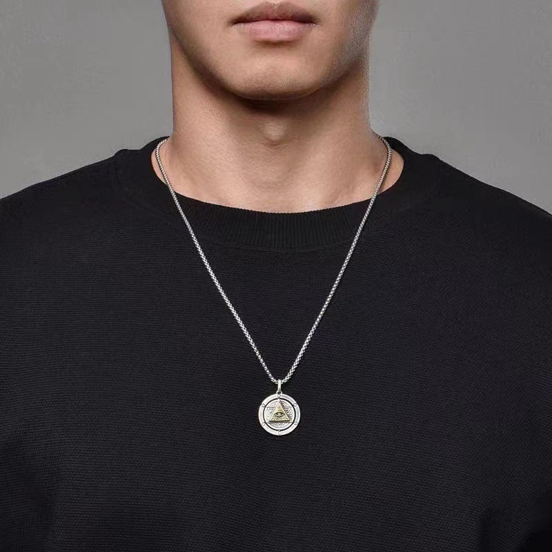 Men's Eye Of God Horus Trendy Punk Rotatable Personality Necklaces