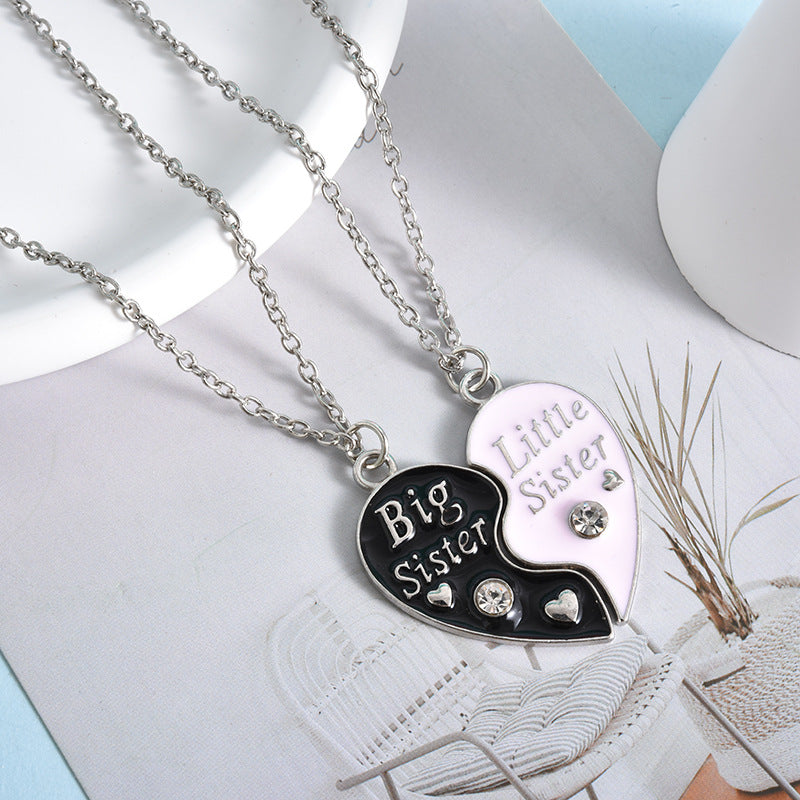 Cool Beautiful Ornament Heart-shaped Square Girlfriends Necklaces