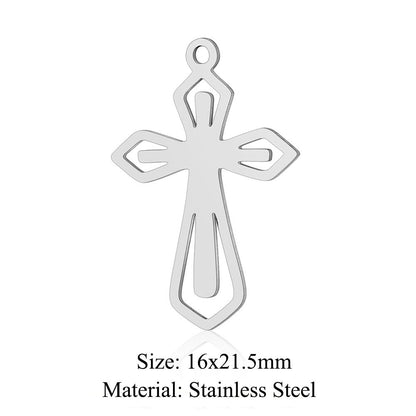 Titanium Steel Hollow Cross Crown Holy Device Pendants