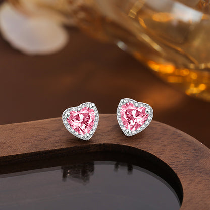 Heart-shaped Inlaid Zircon Simple Graceful Fashionable Rings