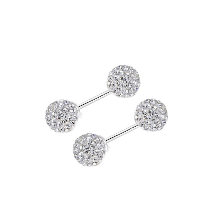 Sier Simple Screw Austrian Light Luxury Earrings