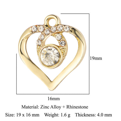 Leaf Zinc Alloy Lucky Tree Peach Heart Pendants