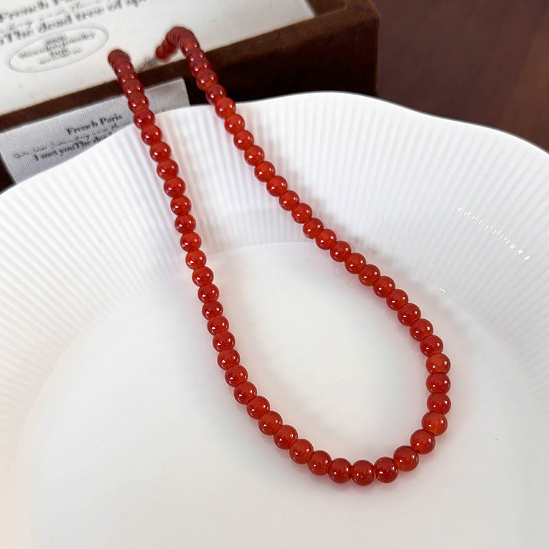 Chinese Style Red Beaded Accessories High Necklaces