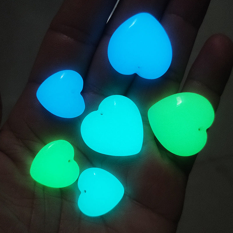 Colorful Luminous Stone Peach Heart Ornament Pendants