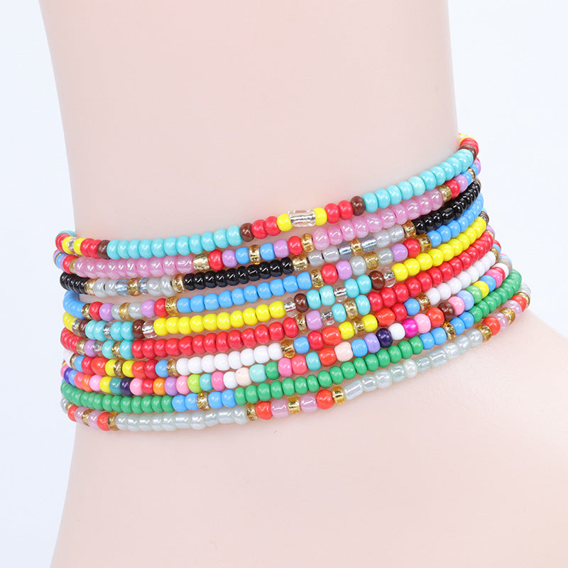 Colorful Bead Braided Anklet Summer Beach Bracelets