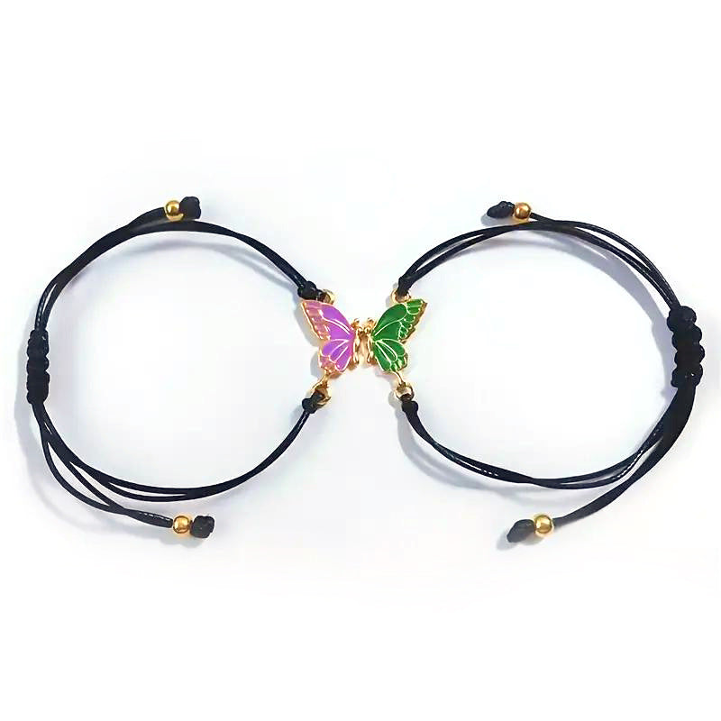 Cool Butterfly Friendship Colorful Oil Woven Bracelets