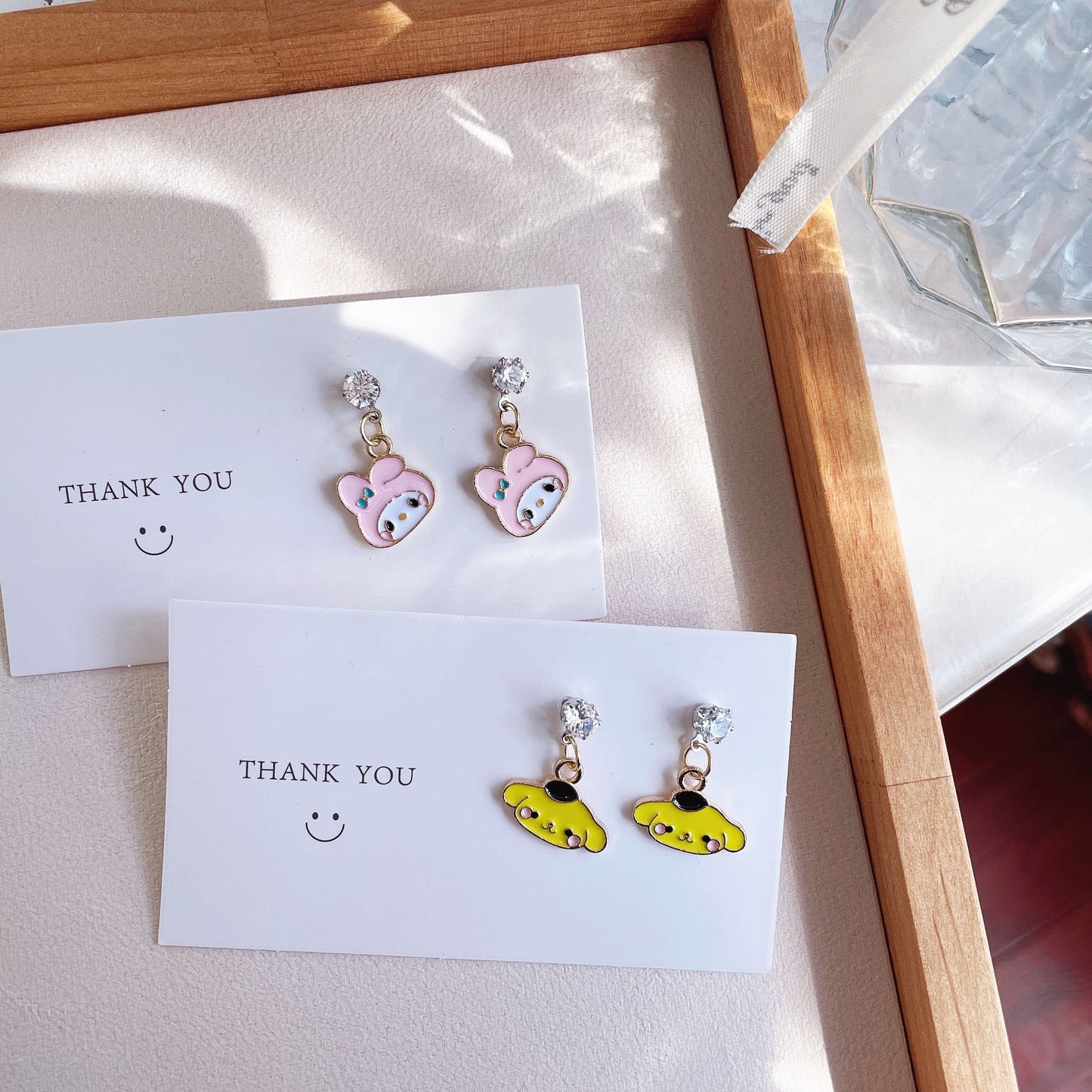 Cartoon Young Cute Melody Clow Pom Earrings