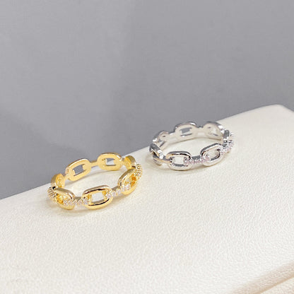 Women's Chain Design Style Simple Temperament Rings