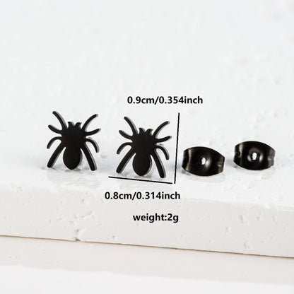 Stainless Steel Halloween Spider Versatile Geometric Earrings