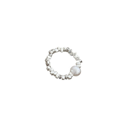 Women's Simple Design Small Pieces Of Sier Pearl Rings