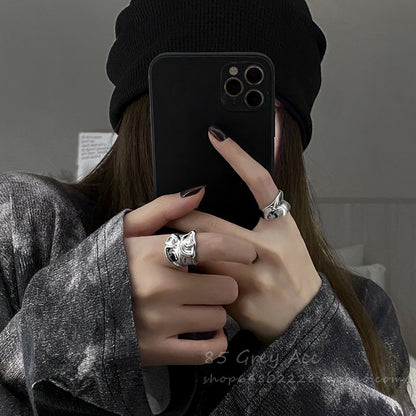 Mirror Open Female Niche Design Index Finger Fashion Rings