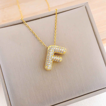 Women's Letter Hip Hop Full Zircon Exquisite Necklaces