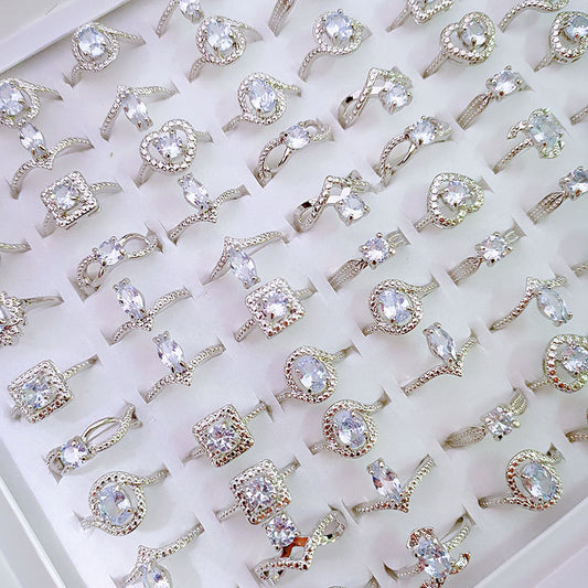 Alloy Crystal Zircon Fashion Color Protection Rings