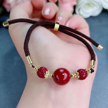 Women's Chinese Style Imitation Cinnabar Gourd Fu Bracelets