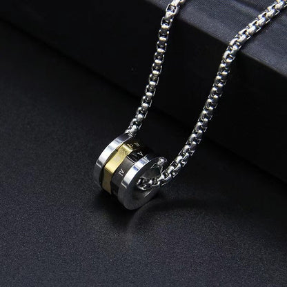Digital Titanium Steel Small Waist Rotating Stainless Ornament Couple Necklaces