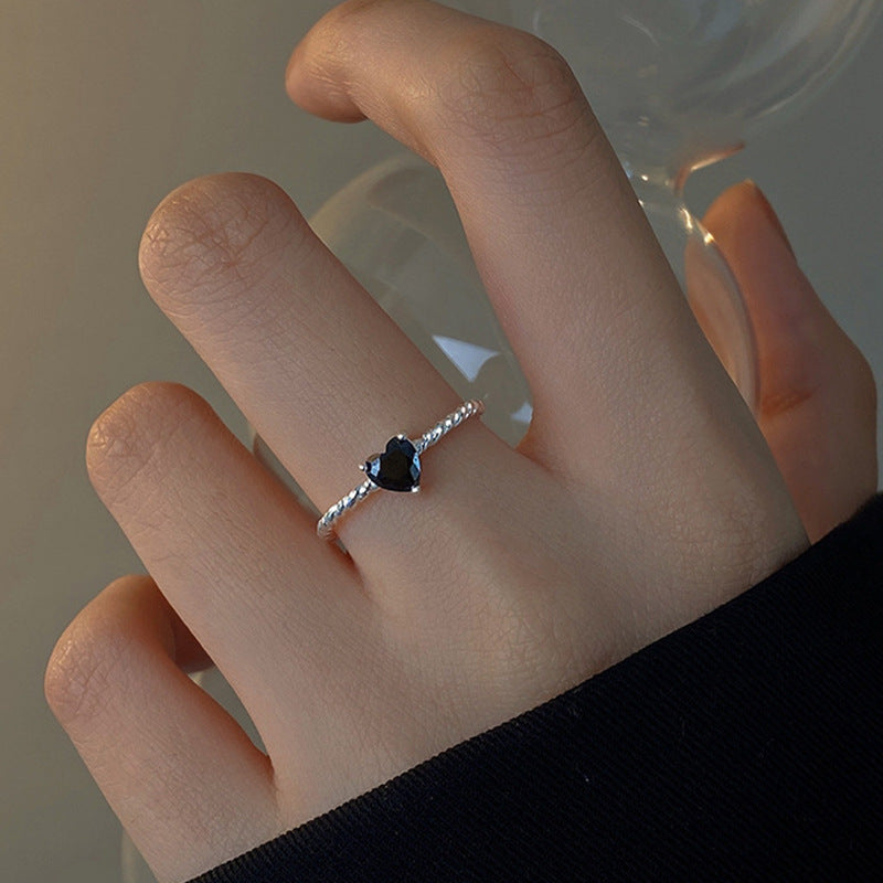 Simple Zircon Opening Adjustable Index Finger Light Rings