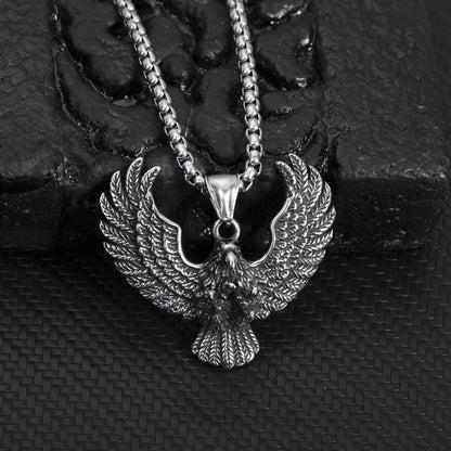 Men's Titanium Steel Eagle Punk Retro Trendy Pendants