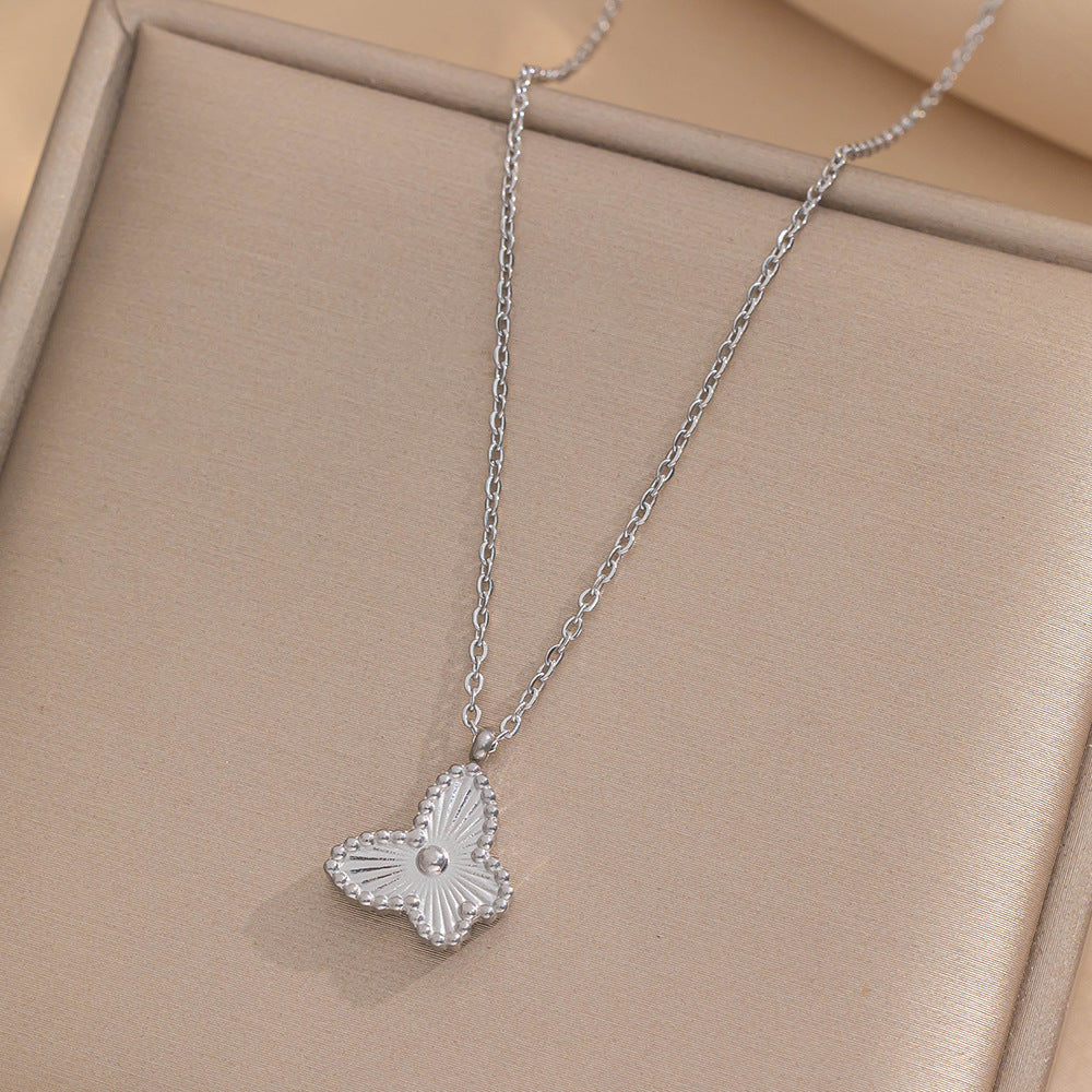 Four-leaf Flower Jewelry Suit Butterfly Laser Necklaces