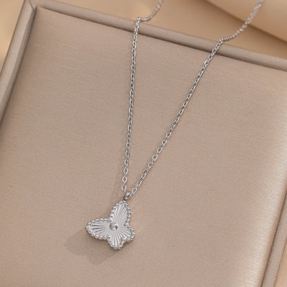 Four-leaf Flower Jewelry Suit Butterfly Laser Necklaces