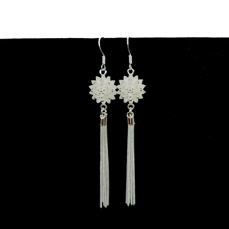 Crystal Imitation Sier Minority Phoenix Ancient Earrings