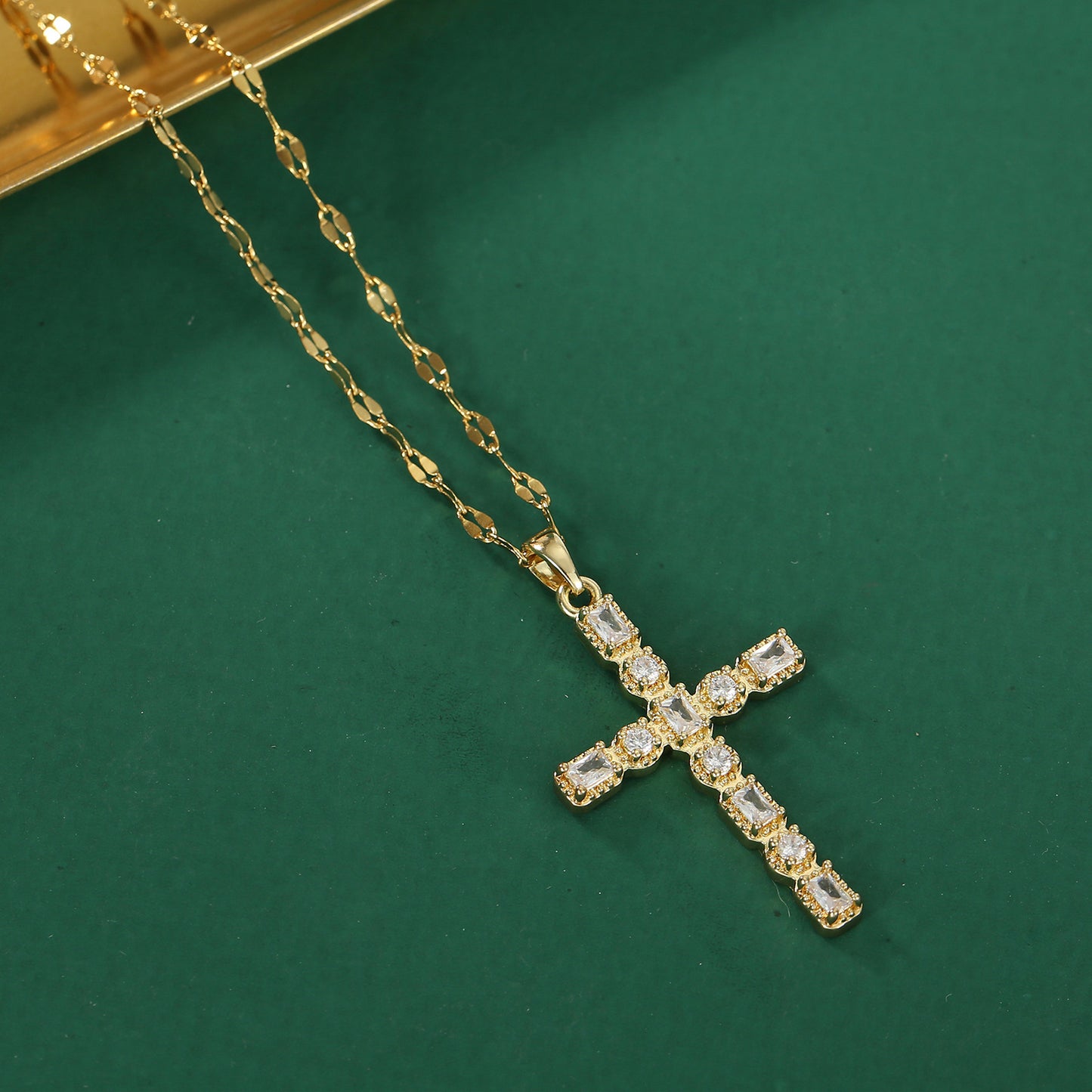 Women's Romantic Cross Light Luxury Temperament Gorgeous Full Diamond Versatile Necklaces