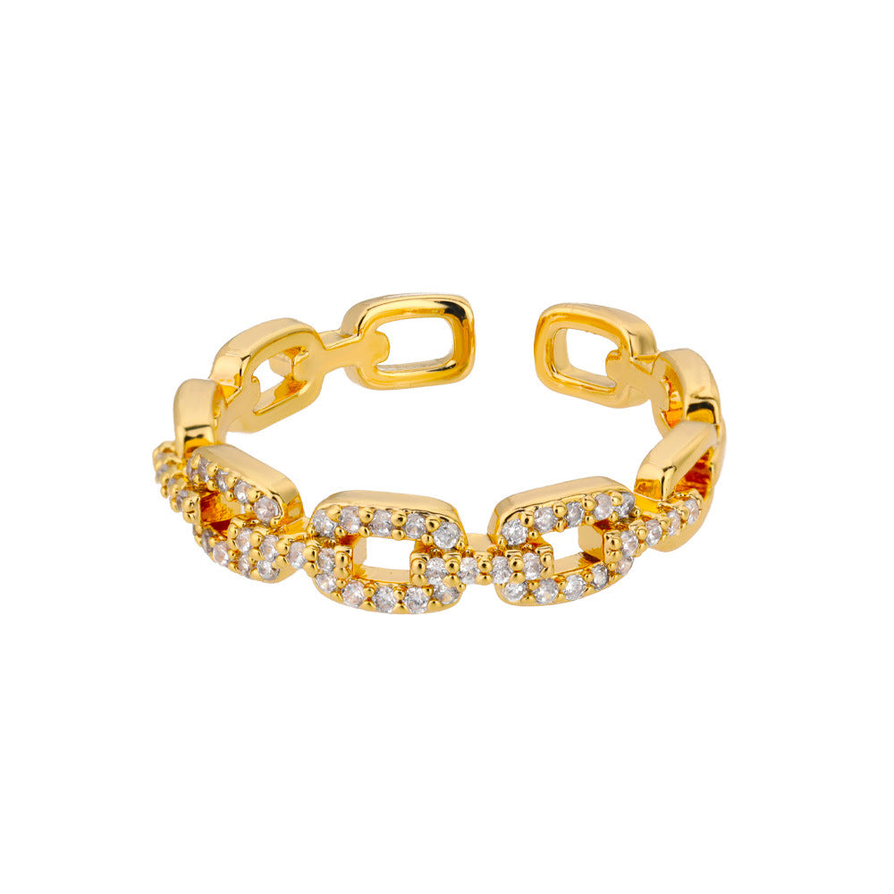Open-end Zircon Double Layer Hollow Stars Rings