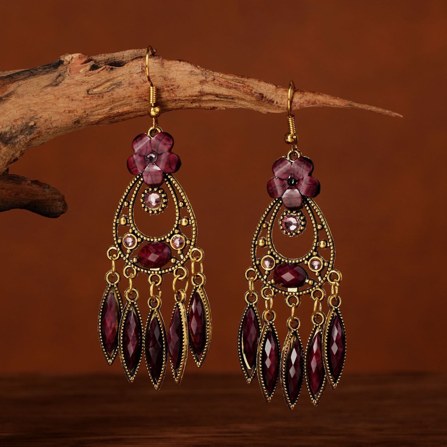 Ethnic Style Long Feather Temperamental Tassels Personality Earrings