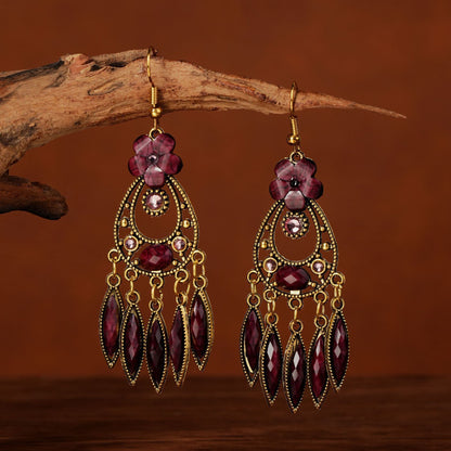 Ethnic Style Long Feather Temperamental Tassels Personality Earrings