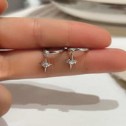 Awn Star Cross Moon Ear Clip Female Earrings