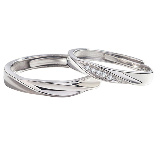 Love Couple Simple Opening Design Valentine's Rings