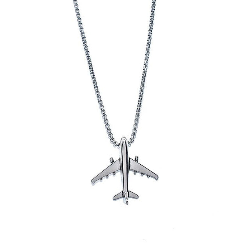 Women's & Men's Aircraft Titanium Steel Simple Fashion Personality Necklaces