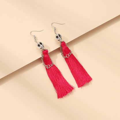 Accessories Punk Skull Tassel Fashion Retro Earrings