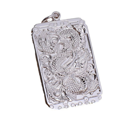 Men's Sier Dragon Domineering Personalized Chinese Vintage Necklaces