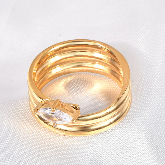 Women's Fashion Unique No Color Fading Titanium Rings