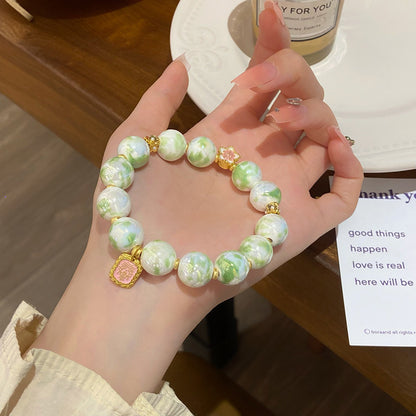 Ancient Style National Fashion Blooming Ceramic Light Luxury Bracelets