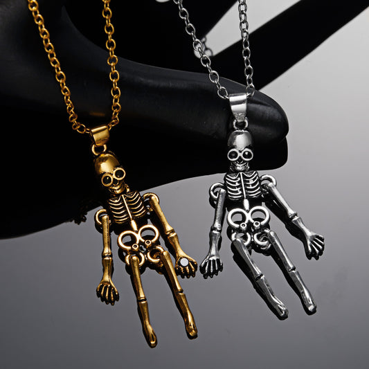 Vintage Skull Ghost Hand In Couple Necklaces