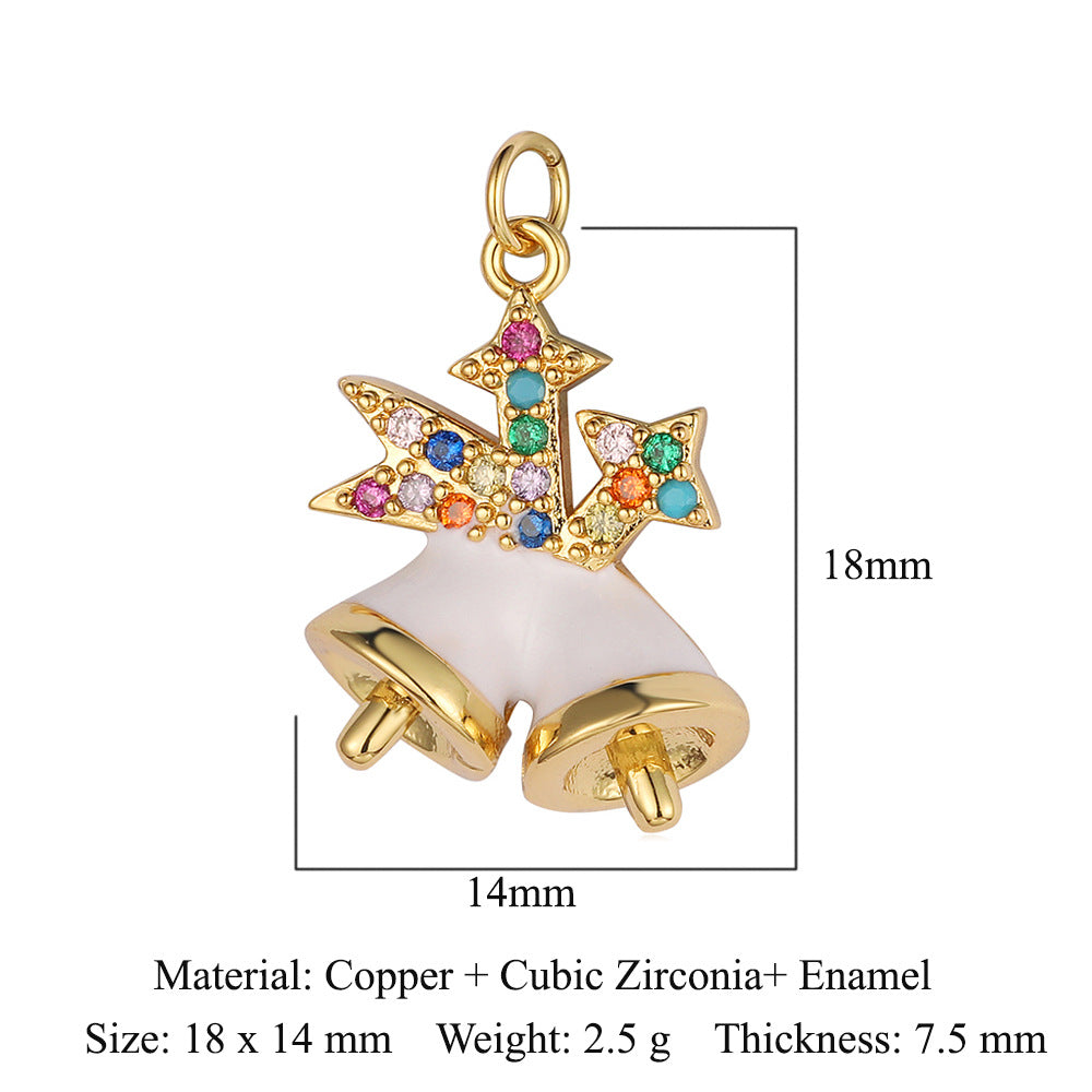 Copper Zircon Snowflake Gift Ornament Accessories Pendants