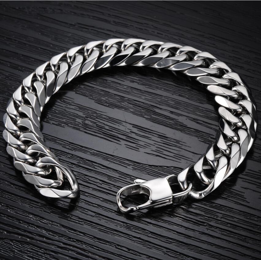 Men's Link Chain Double Buckle Grinding Surface Necklaces