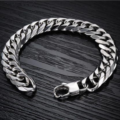 Men's Link Chain Double Buckle Grinding Surface Necklaces