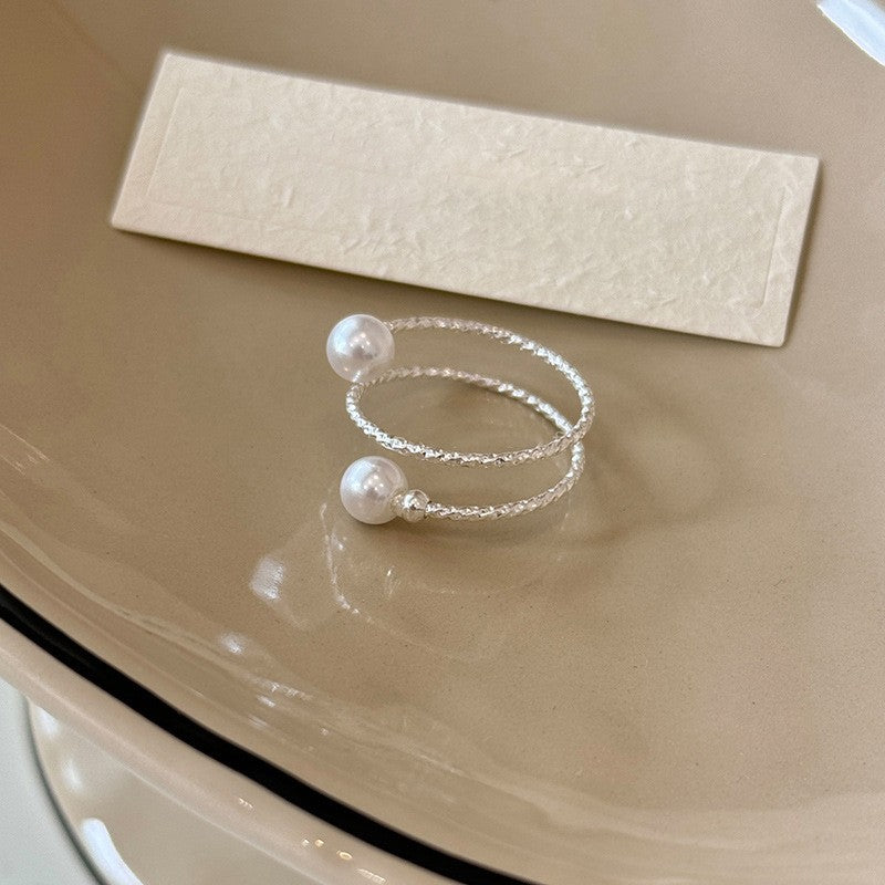 Electroplated Freshwater Pearl Zircon Stitching Butterfly Exquisite Rings