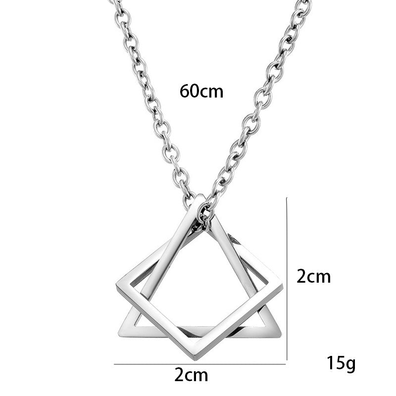 Women's & Men's Style Geometry Triangle Square Combination Hip Necklaces