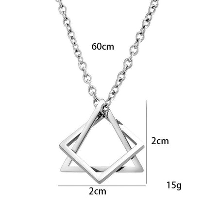 Women's & Men's Style Geometry Triangle Square Combination Hip Necklaces